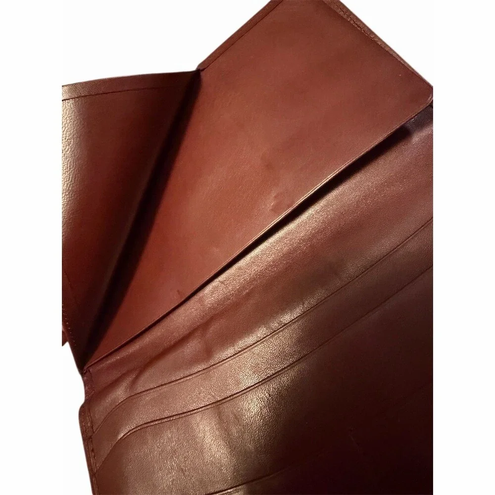 Cartier Must de Cartier Vintage Bordeaux Red Long Bifold Wallet Gold Corner